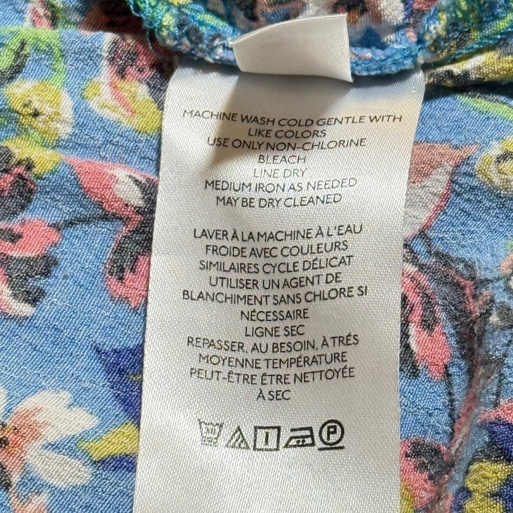 Anthropologie Robin Tiered Mini Dress LP Blue Green Floral Boho Cottagecore - Picture 10 of 11